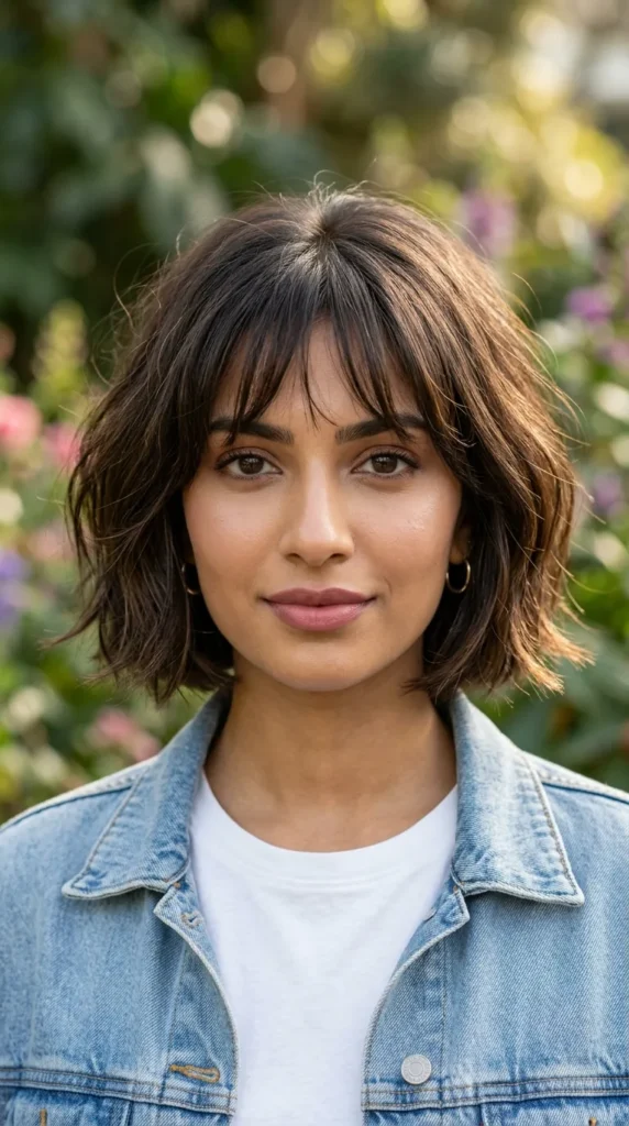 French-Inspired Italian Bob with Wispy Fringe