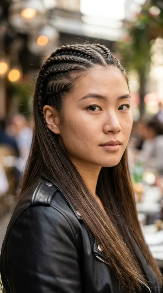 Front Braids on Long Hair