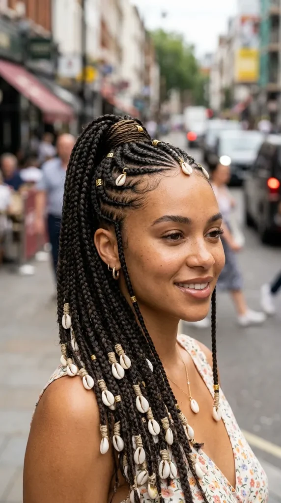Fulani Ponytail with Shell Beads