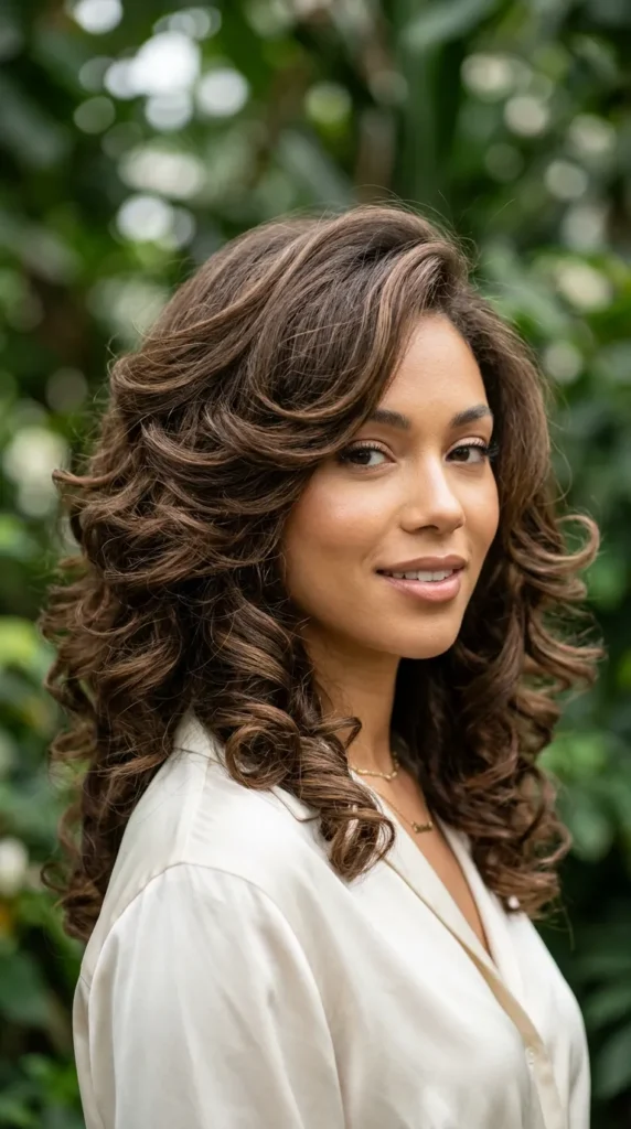 Glam Curly Blowout with Layers