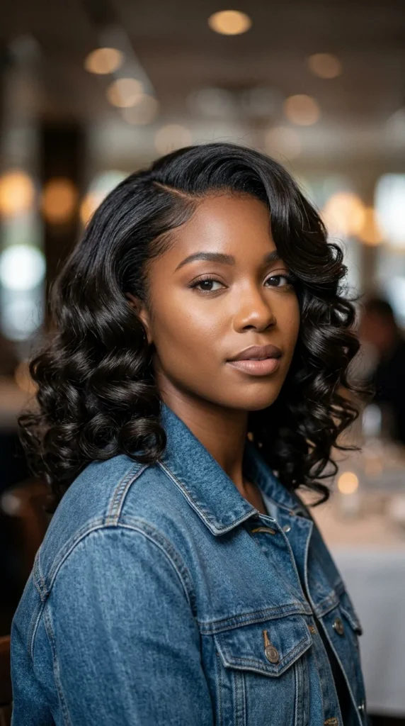 Glam Hollywood Curls for Black Hair