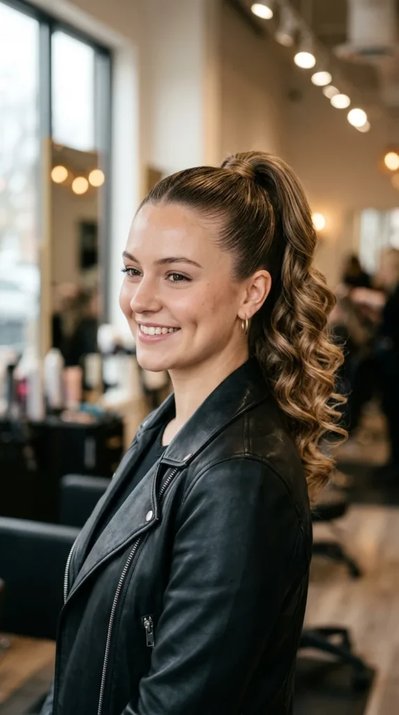 Glam Ponytail with Soft Curls
