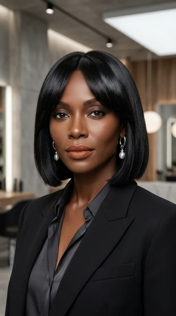 Glass Bob with Curtain Bangs