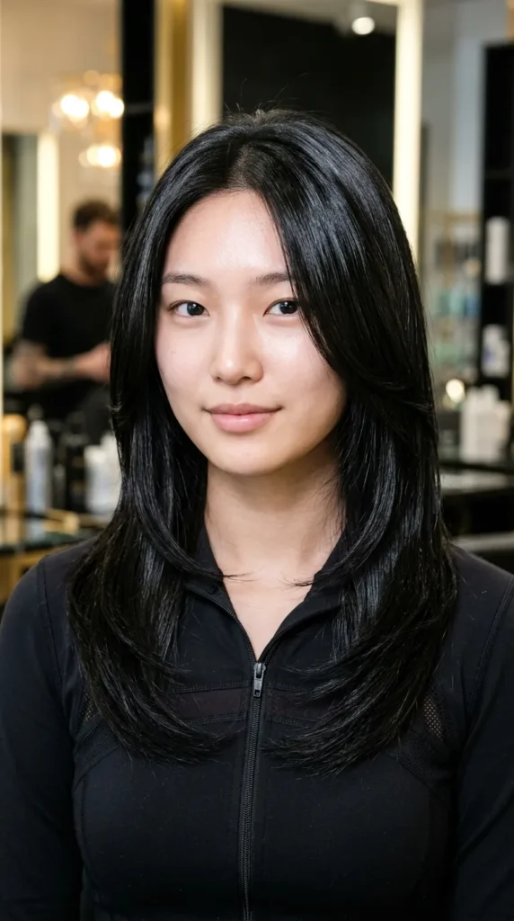 Glossy Black Korean Layers