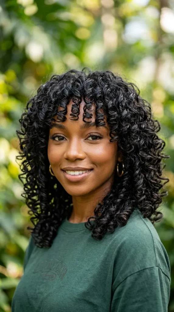Glossy Defined Curly Wolf Cut