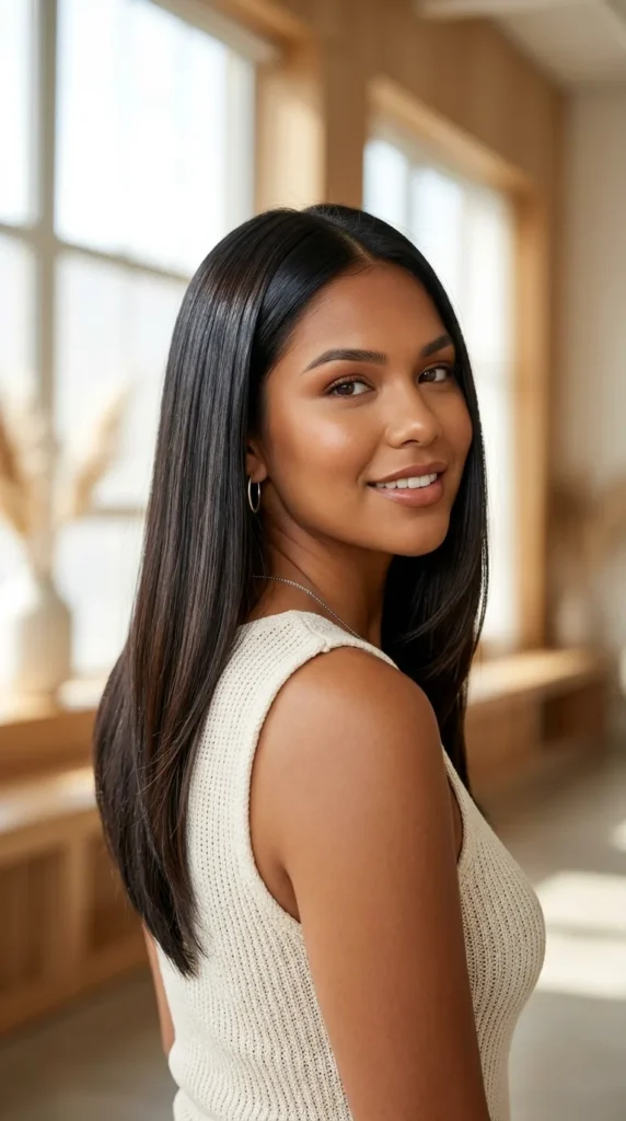 Glossy Glass Hair V Cut