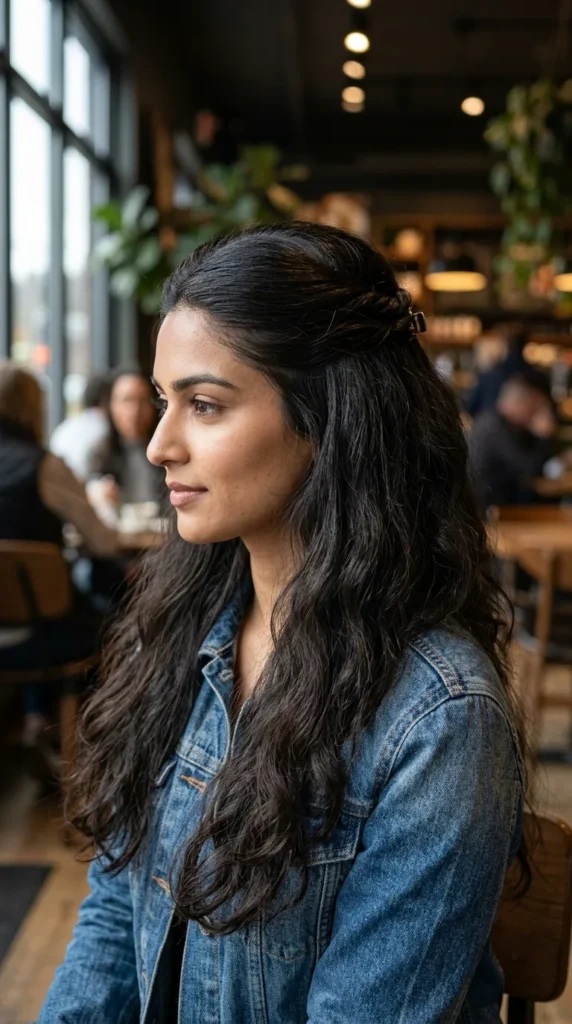 Half-Up Long Hairstyle