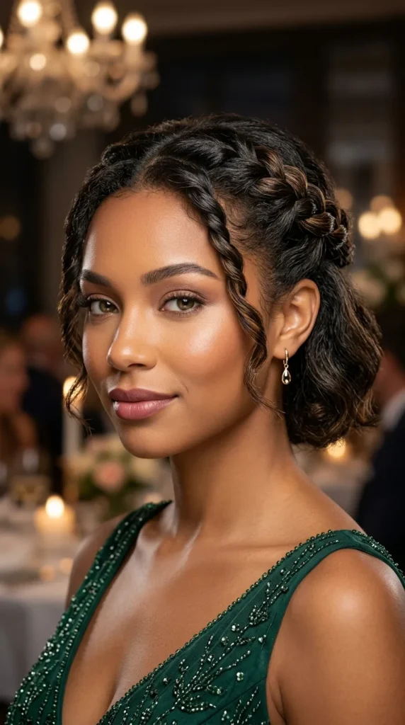 Half-Up Twisted Crown Bob