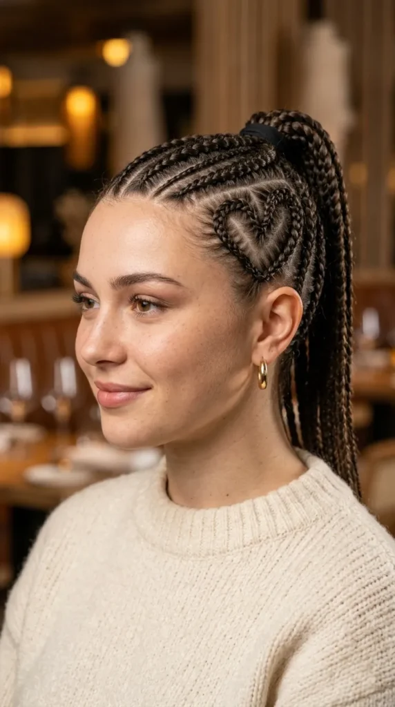 Heart Design Stitch Ponytail