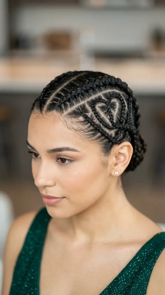 Heart-Shaped Stitch Braids