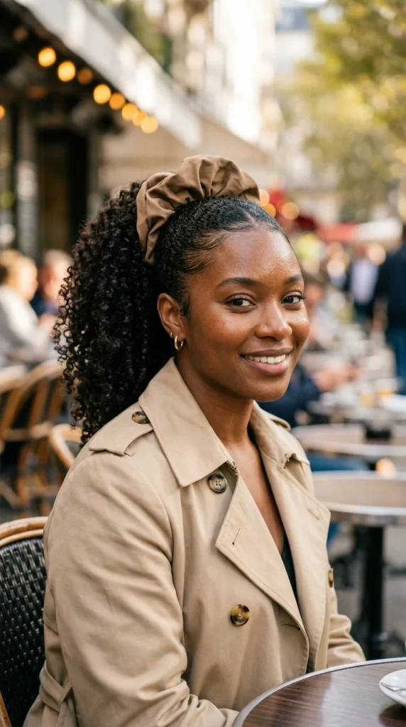 High Ponytail with Oversized Scrunchie