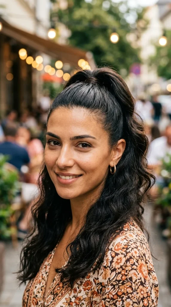 High Ponytail with Soft Waves