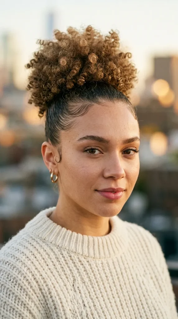 High Puff with Laid Edges