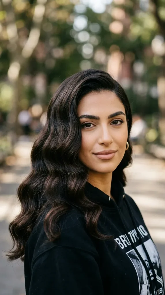 Hollywood Waves with Side Part