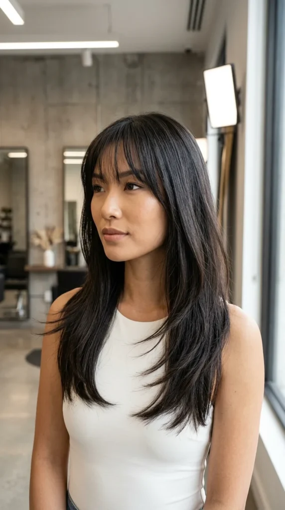 Invisible Layers with Airy Wispy Bangs