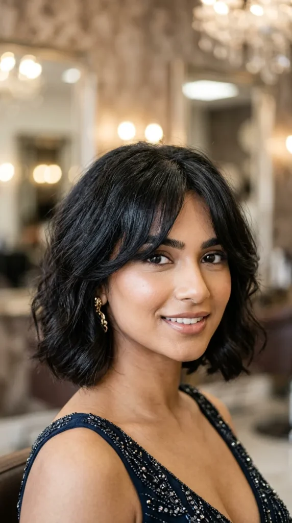 Italian Bob with Blended Curtain Fringe