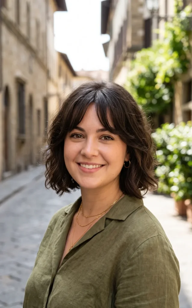 Italian Bob with Bottleneck Bangs