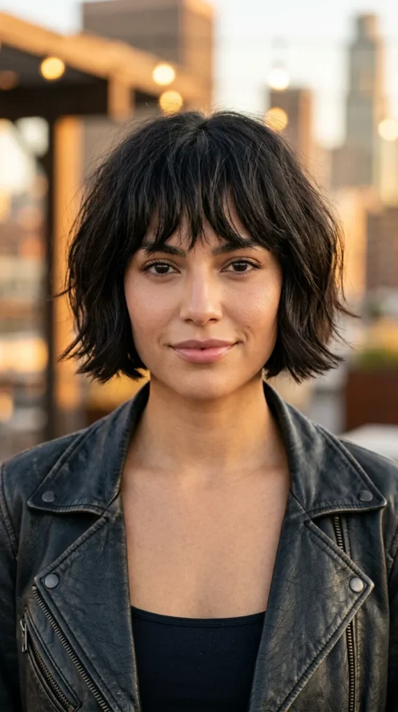 Italian Bob with Choppy Bangs