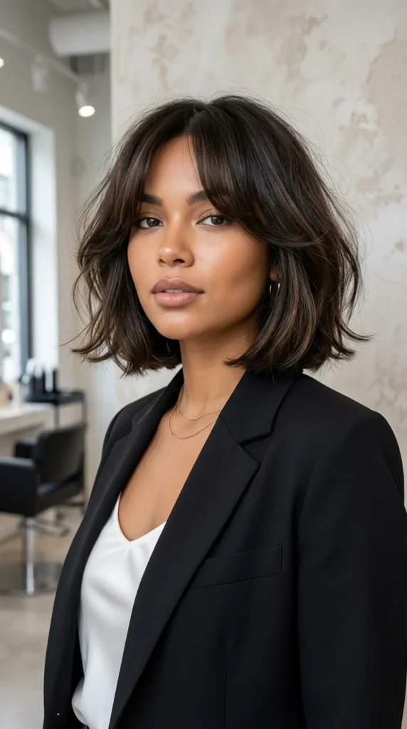 Italian Bob with Curtain Bangs