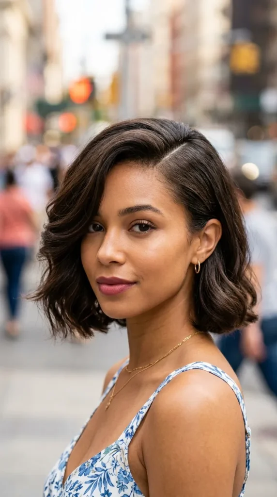 Italian Bob with Deep Side Part