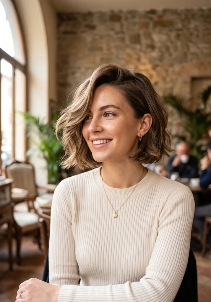 Italian Bob with Deep Side Part for Instant Lift