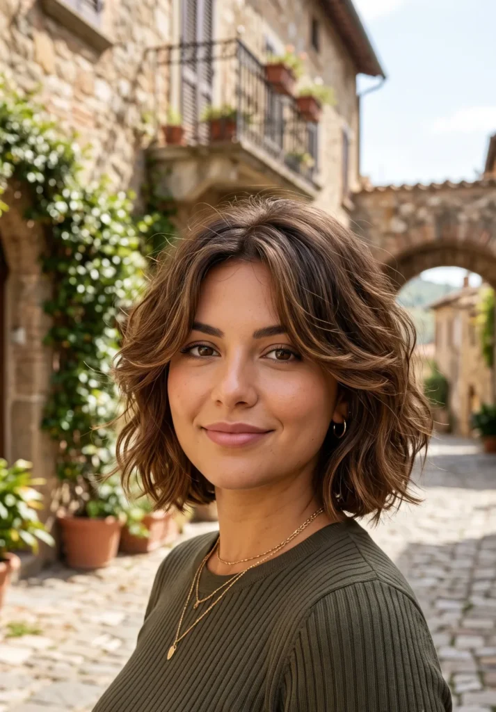 Italian Bob with Feathered Front Pieces