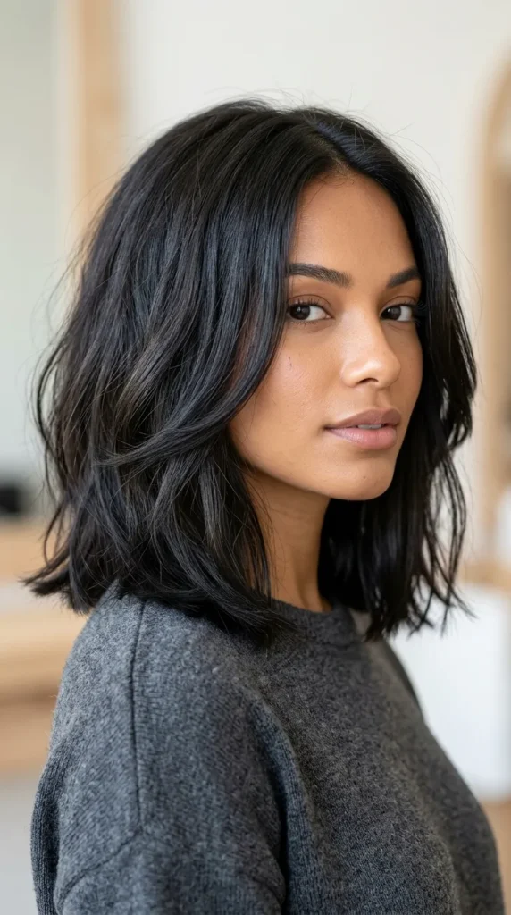 Italian Lob for Thin Hair with Layers