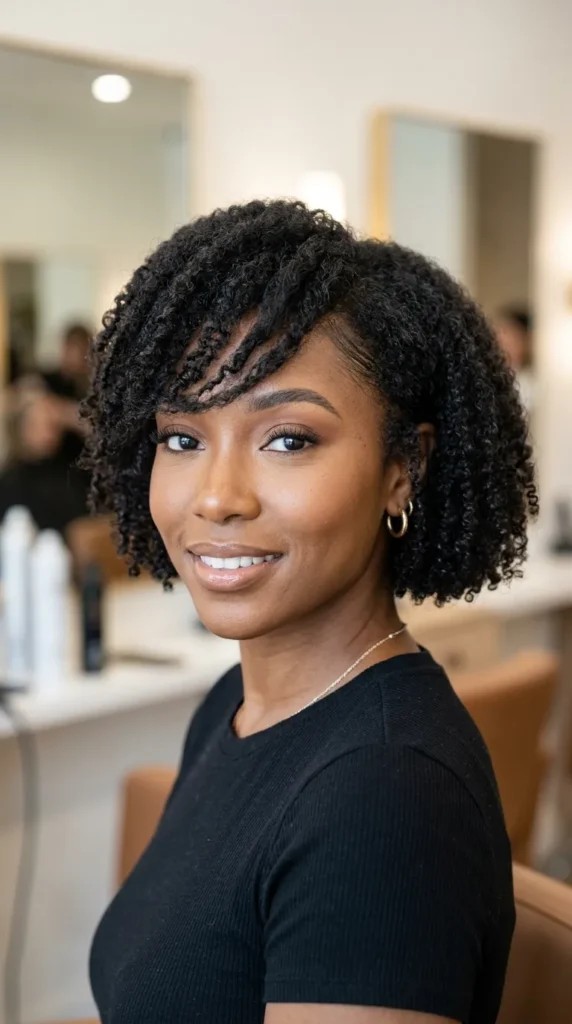 Jaw-Length Bob with Side Swept Bangs