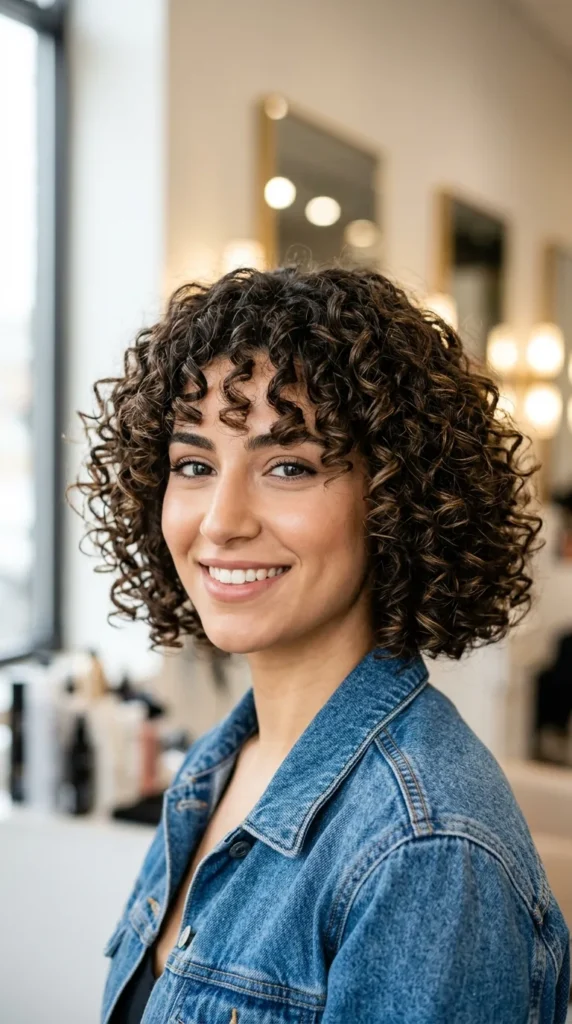 Jaw-Length Curly Bob for Defined Curls
