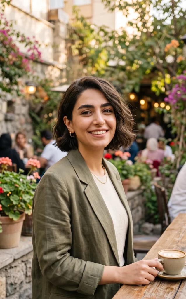 jaw-Length Italian Bob with Tucked-Behind-Ear Styling