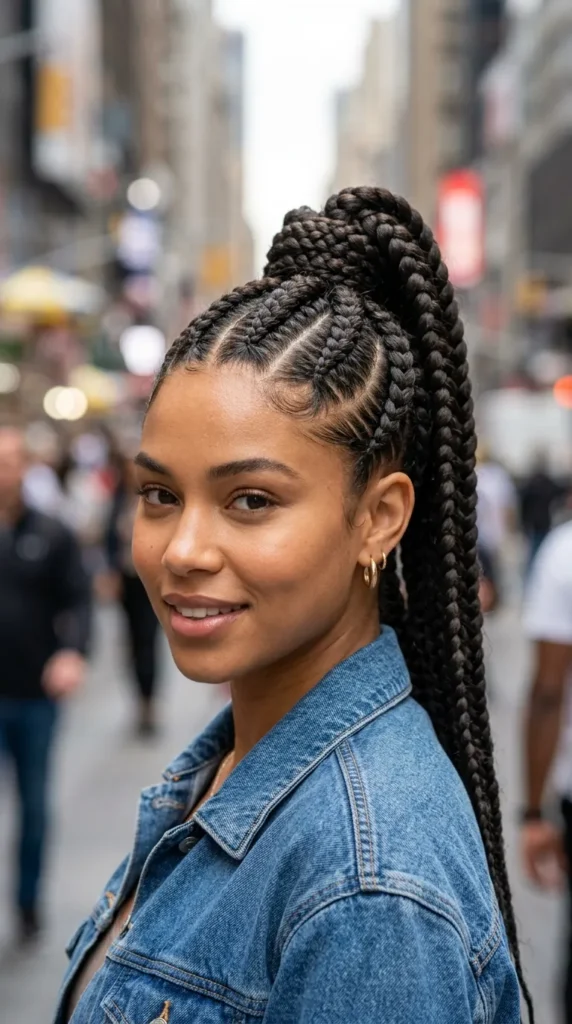 Jumbo Cornrow Ponytail