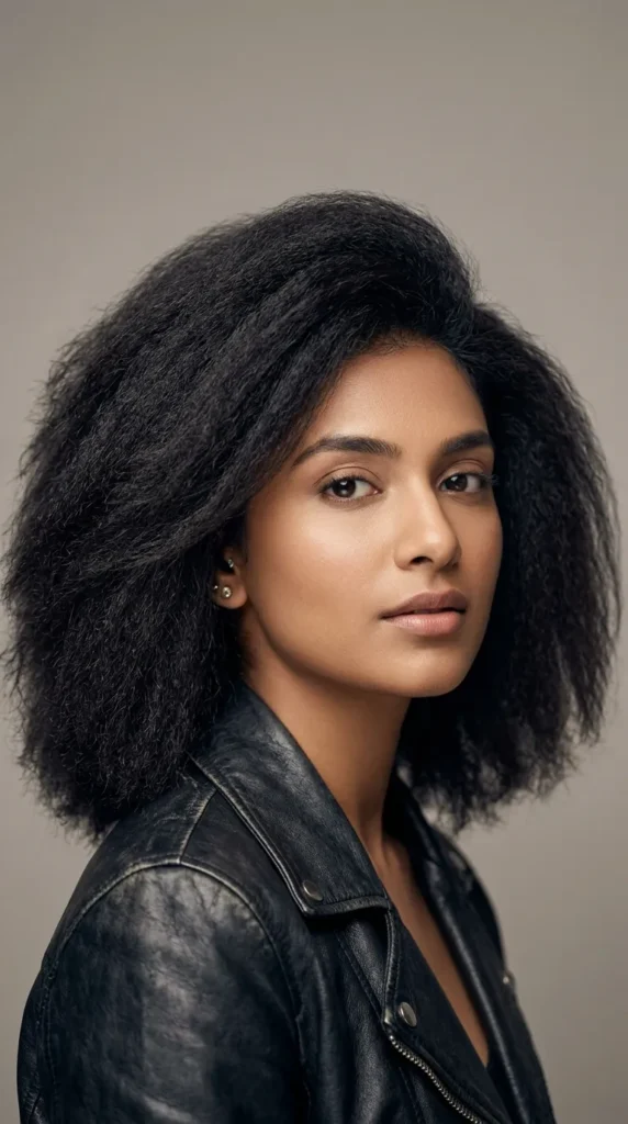 Kinky Straight Blowout Look