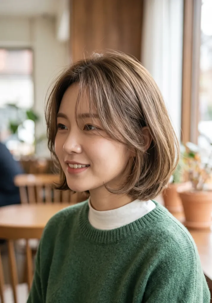 Korean Bob for Square Faces