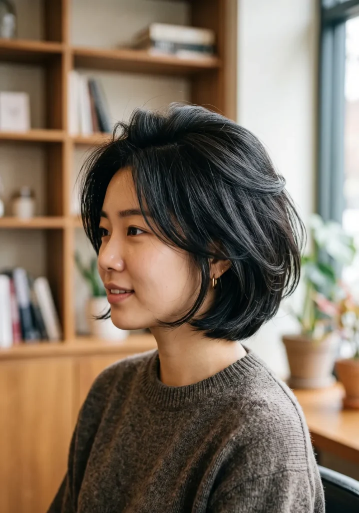 Korean Bob with Crown Volume