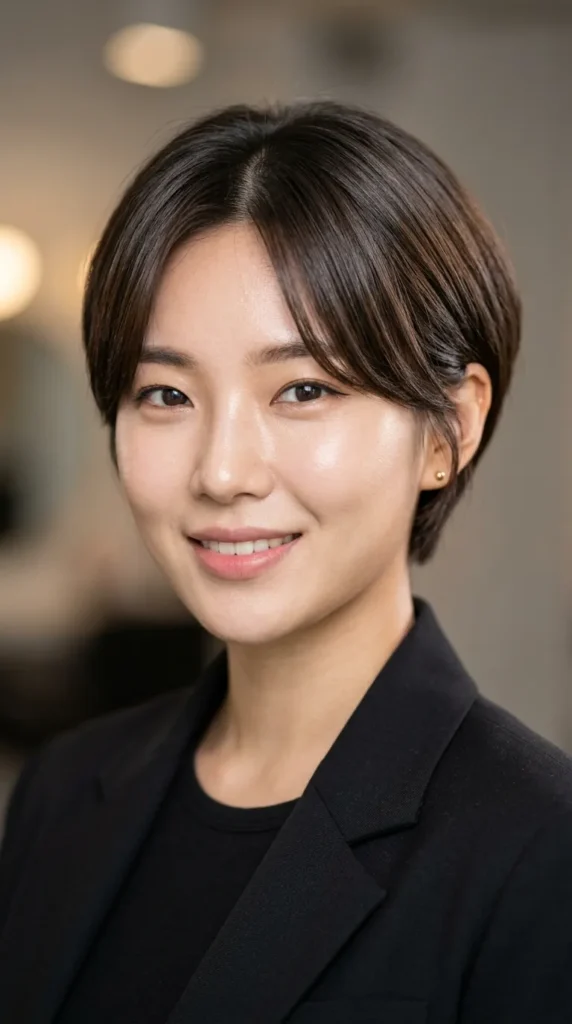 Korean Center-Part Pixie Cut