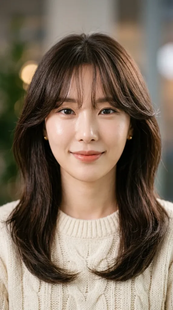 Korean Curtain Bangs for Long Faces