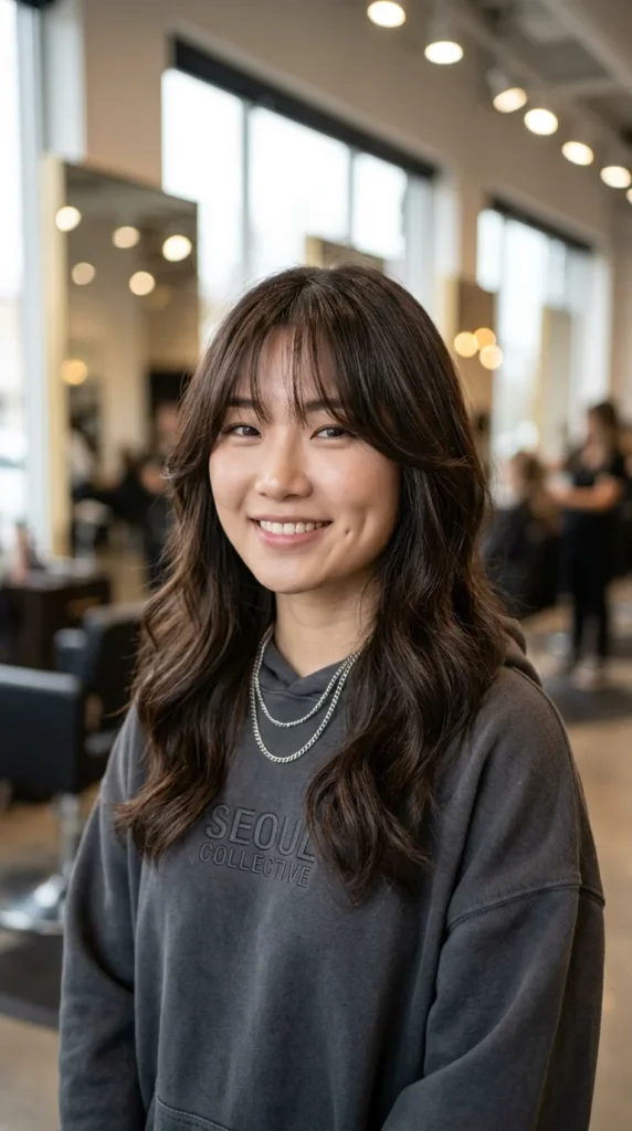 Korean Curtain Bangs for Oval Face