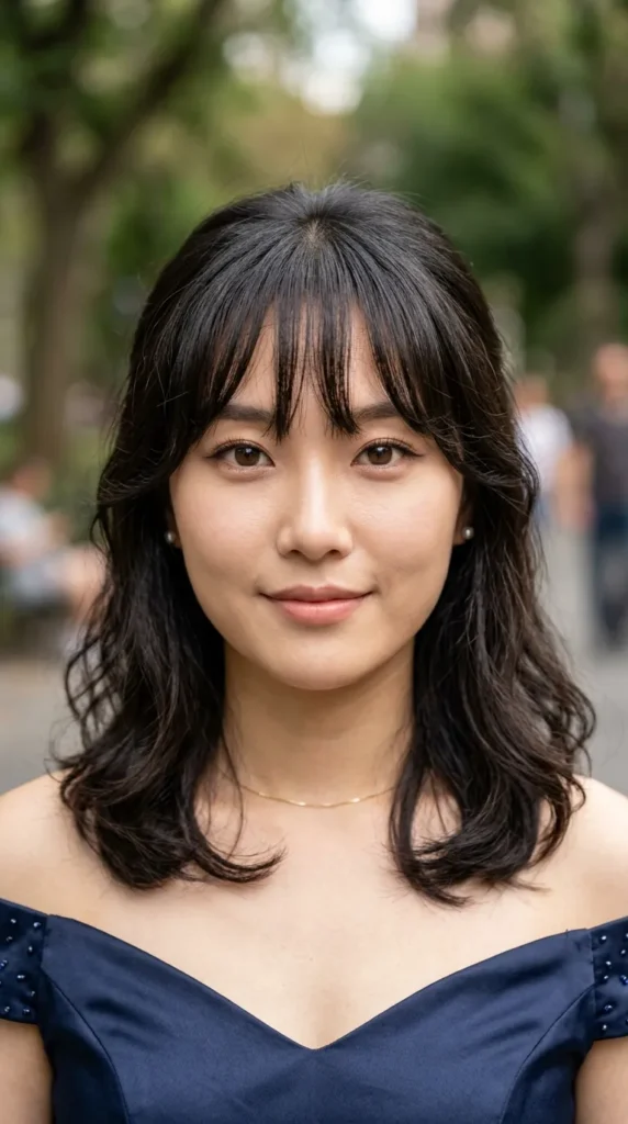 Korean Curtain Bangs for Oval Faces