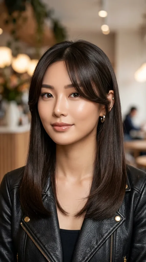 Korean Curtain Bangs for Straight Hair