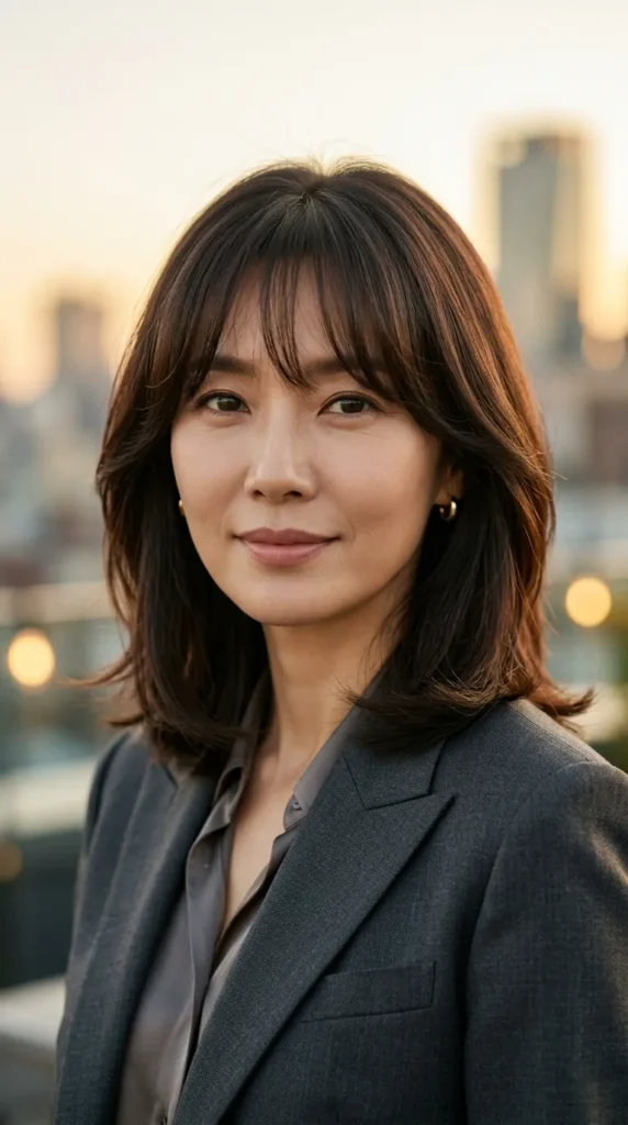 Korean Curtain Bangs for Women Over 40