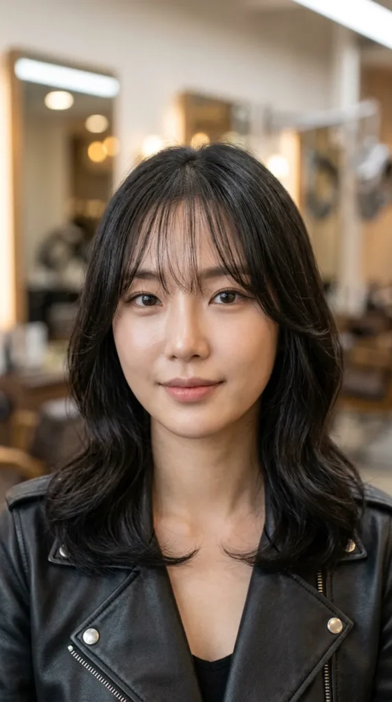 Korean Curtain Bangs with Air Bang Style