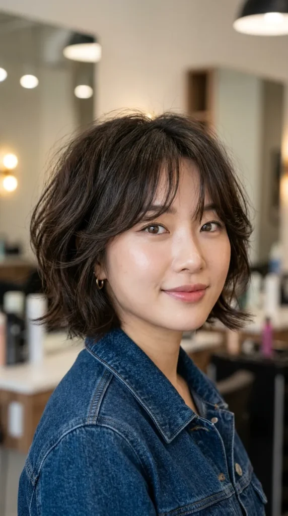 Korean Curtain Bangs with Butterfly Bob