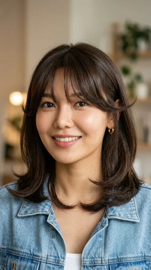 Korean Curtain Bangs with Flipped Ends
