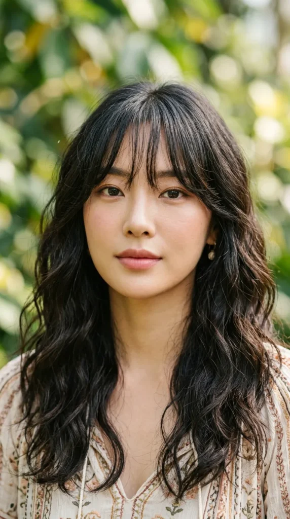 Korean Curtain Bangs with Loose Waves