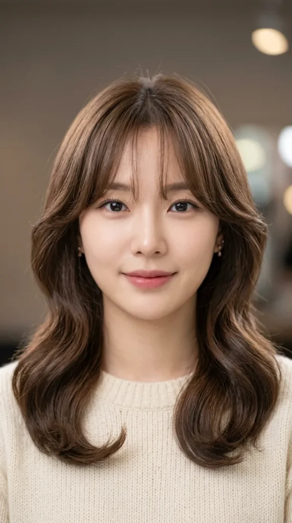 Korean Curtain Bangs with S-Curls