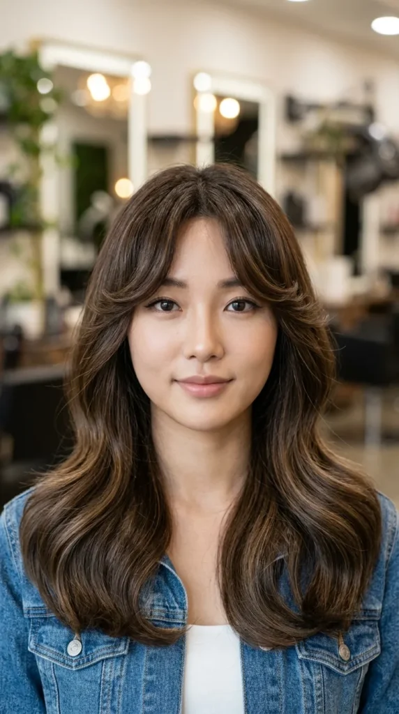 Korean Curtain Bangs with a Blowout