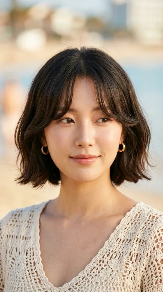 Korean Curtain Bangs with a Bob