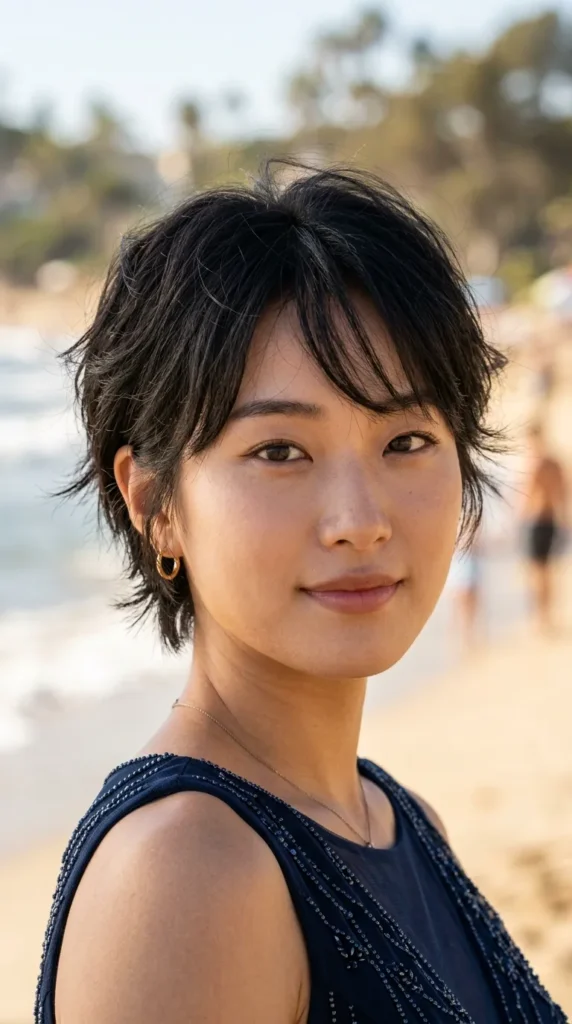Korean Feathered Pixie Cut