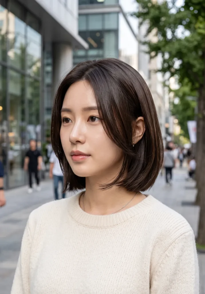 Korean Glass Hair Layered Bob
