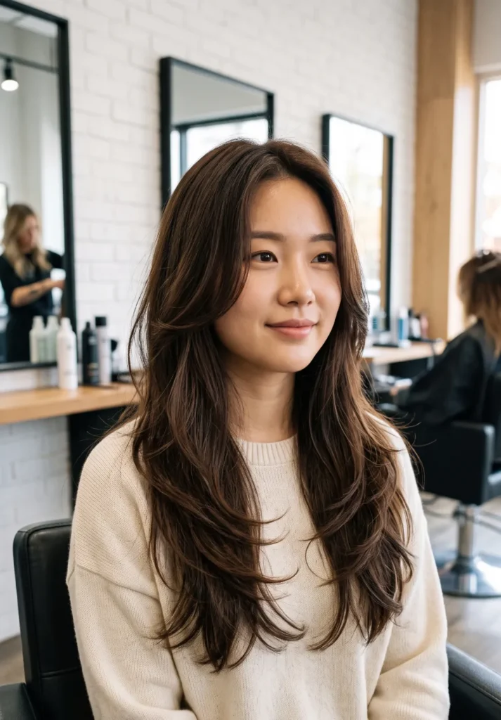 Korean-Inspired Long Layered Haircut
